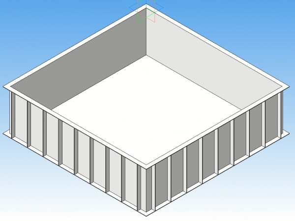 Пластиковая чаша бассейна 2*2*1,5м (прямоугольная)