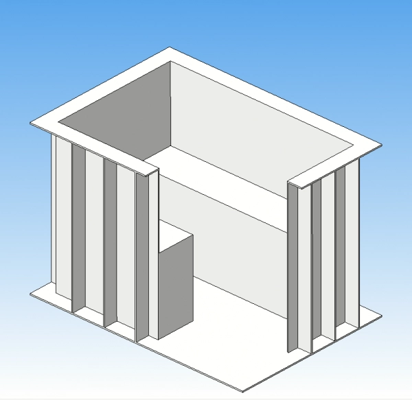 Пластиковая купель 1*1*1,5м (квадратная)